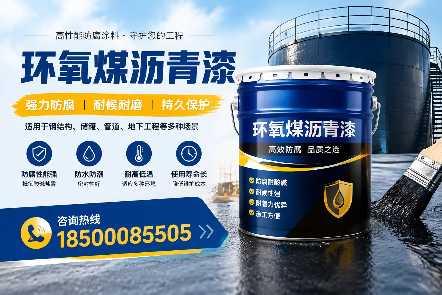环氧煤沥青漆在工业中的应用，琼中企业的选择